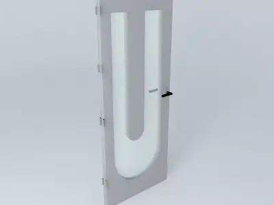 Letter U 3D door very ass lock and hinger Free 3D model