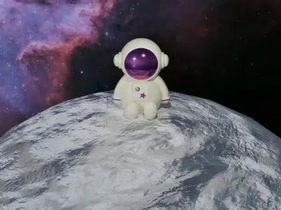 Cartoon Astronaut baby 3D model