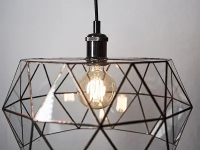 Pendant geometric glass light  Retro Free 3D model