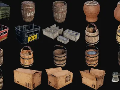 Props Pack - 90 Objects 4K PBR Texture Low-poly 3D model