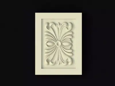 rosette decorative wall plaque with floral design 3D model