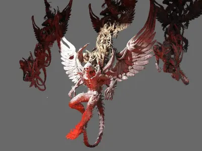 Dantes Inferno Dark seraphim flying  3D model