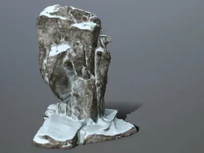 horus rock with snow Low-poly 3D model
