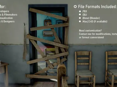 Bedrooms Low-poly 3D model