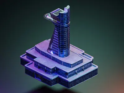 Avengers Tower Low-poly 3D model