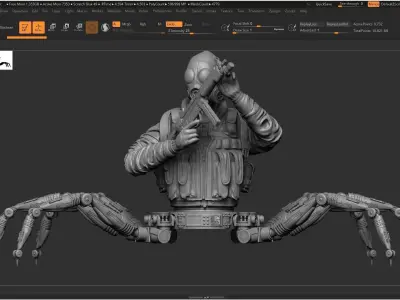 robotic crab special force solider 3D model