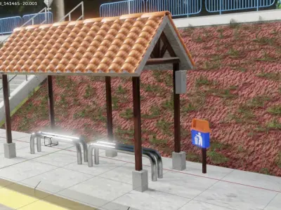 Anime Bus Stop 3D model
