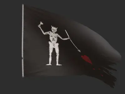 Pirate Flag - Francis Spriggs and Edward Lowe Low-poly 3D model