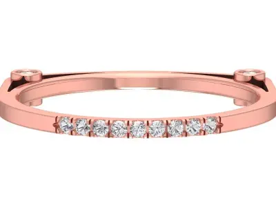 Solitaire Women Light Weight Band Ring 3D print model 41