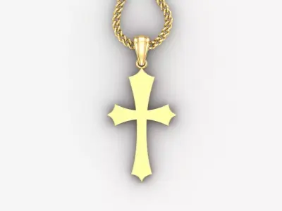 Light Gold 18K Cross Pendant 1CP039 3D print model