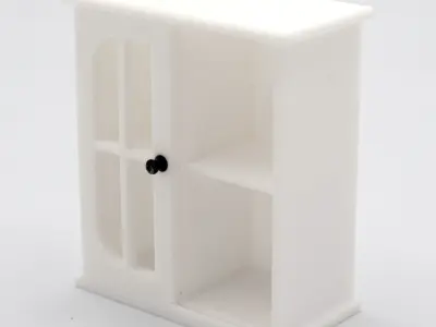 Living room kitchen cabinet with functional sliding door  3D print model
