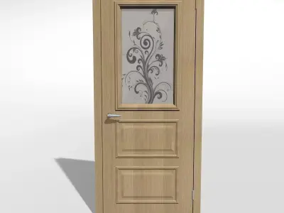 Oak door 3D model