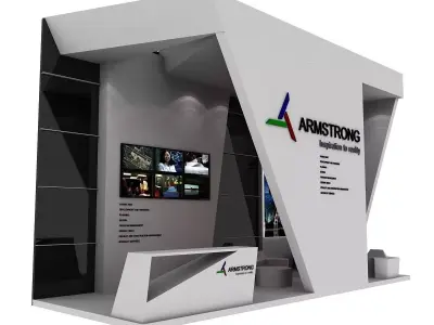  Armstrong Exhibition Booth Low-poly 3D model