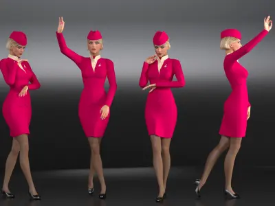  Airline Stewardess Rigged 