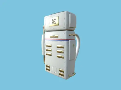 Astronaut Backpack 06 - White Gold - Character Design Fashion Low-poly 3D model