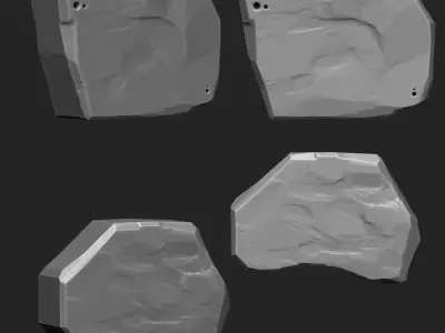 Stylized Stone IMM Brushes 50 in one Vol 4 3D model