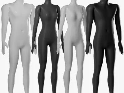  Animated mannequins of women and men 