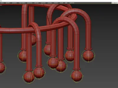 WHIT CHANDELIER Low-poly 3D model