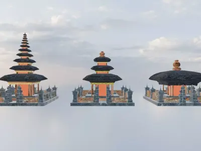 Model Asset 3d Model of Pura Bali Low-poly 3D model