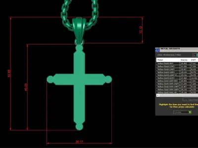 Cross Light Gold 3CP047 3DM STL 3D model