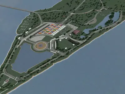 Detroit Belle Isle Grand Prix Game Ready Low-poly 3D model