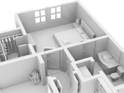 House Two Bedrooms 3D Print 3D print model