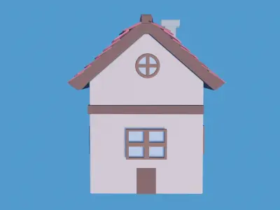 Stylized House 2 Low-poly 3D model