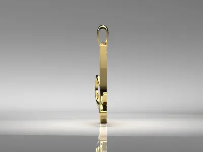 letter A STL 3D pendant jp0049 3D print model