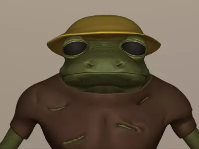 frogman jungle explorer version 8k rigged and textured Low-poly 3D model