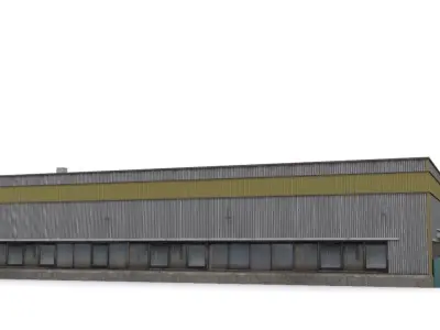 Hangar industrial building Low-poly 3D model by sobul