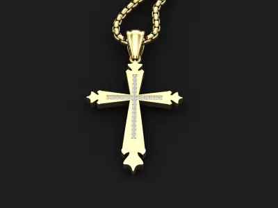 Cross Light Gold 3CP027 3DM STL 3D model