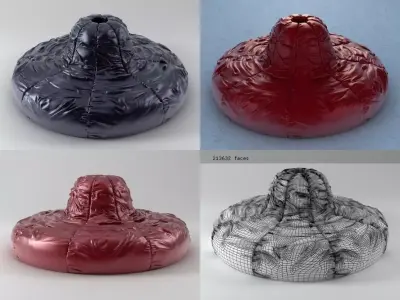 Chantilly four different hats 3D model