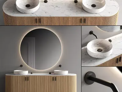 Inbani Grate Vanity Unit Set 9 3D model