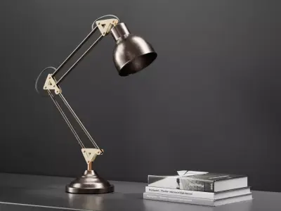 Industrial Style Desk Lamp - PBR metal realistic lamp Low-poly 3D model