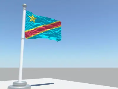 Democratic Republic of the Congo flag 3D model