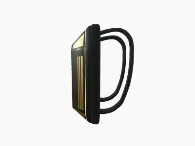 SciFi Backpack E03 Black Gold - Fashion Character Design Low-poly 3D model