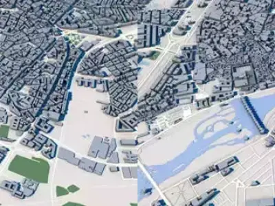 Spain Cities 3D Models Pack 32 Low Poly City Maps Collection