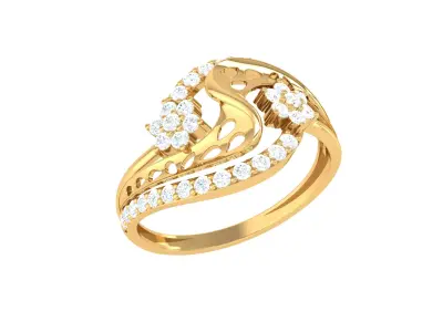 Women Ring  Render 3dm STL OBJ FBX Details 3D print model 22