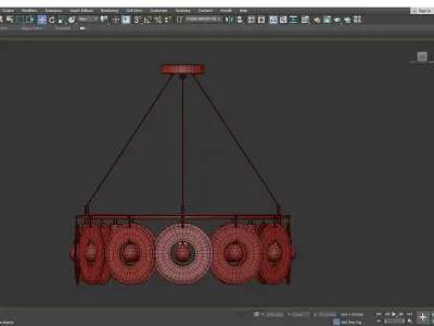 ROMANCE chandelier made of glass and gold Low-poly 3D model