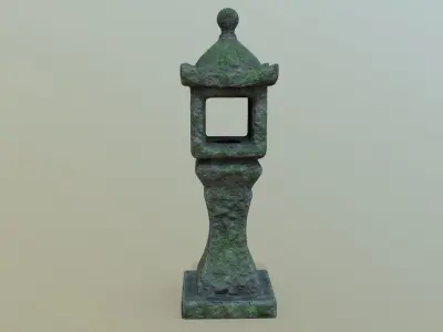 Old Stone Lantern Low-poly 3D model