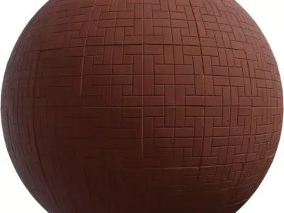 Terracotta Herringbone Pavers PBR Texture Texture