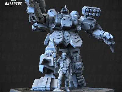 Heavy Mech Cody 100mm Poseable Set 3D print model