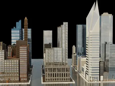 city model Low-poly 3D model