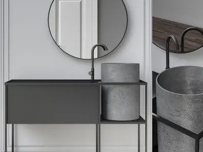 Washbasins Furniture 3d model collection 10 pieces 3D Model Pack