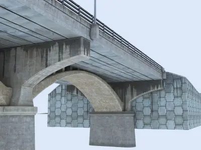 Congress Avenue Bridge Low-poly 3D model