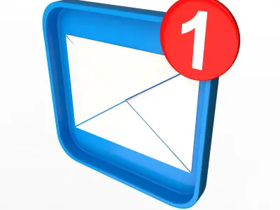 Email Notification Icon Low-poly 3D model