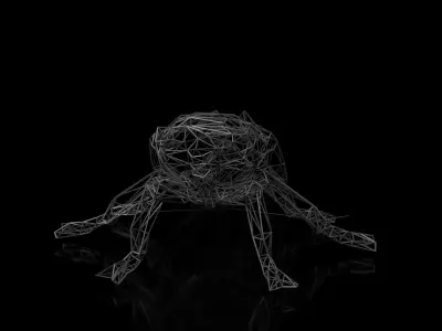 Cicada Wireframe Low-poly 3D model