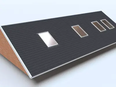 Full Timber Truss Roof System 3D model