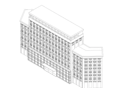 Hotel building 3D model