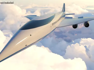  Supersonic Passenger Jet Generic Rigged for Cinema 4D 